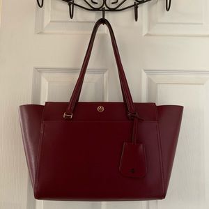 Tory Burch Small Parker Tote Imperial Garnet